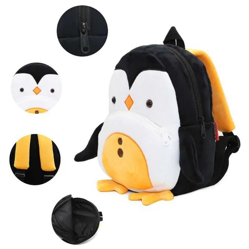 Cute Cartoon Toddler Backpack Soft Plush Kids Schoolbag Almuerzo Snack Toy Bolsa de hombro para niños en edad preescolar Niñas 211025