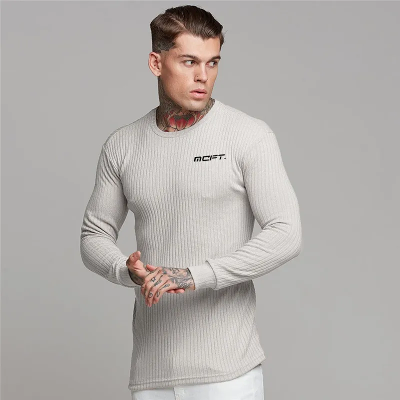 브랜드 맨 풀오버 가을 새로운 패션 o 넥 스웨터 니트 점퍼 남자 피트 니스 옷 슬림 맞는 남성 탑 210421