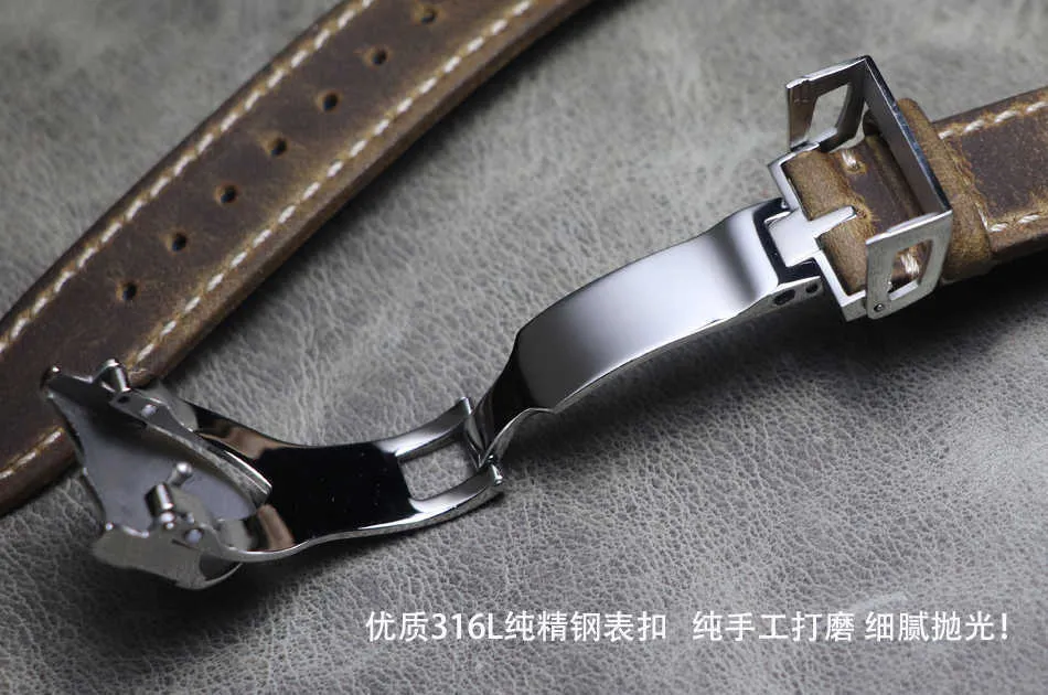 20 21 22 mm Genuina in pelle cucitura a mano vintage cinghie di orologi di orologi fibbia di alta qualità da bracciale universale la serie tudor H3815497