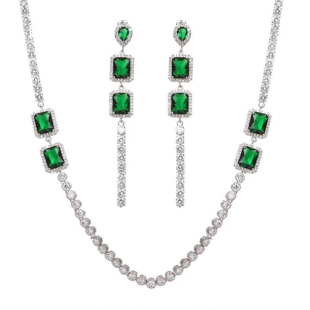 Emmaya Nouvelle arrivée conception classique rond et collier de zircon cubique vert