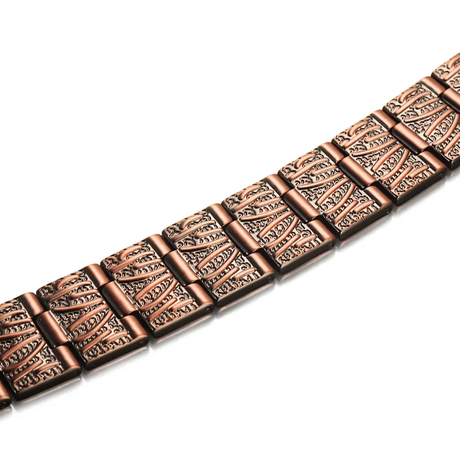 Vintage Pure Copper Magnetic Pain Relief Armband för män Terapi Dubbel radmagneter Link Chain Homme Dropship 20211833063