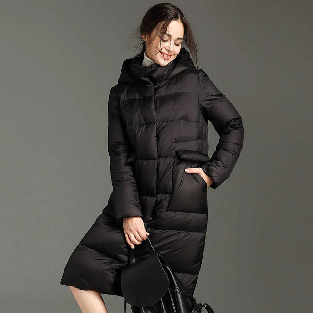 Article de vente Prix spécial Lien Vestes rembourrées Oversize Loose Hooded Long Parkas Warm Casual Contour 210913