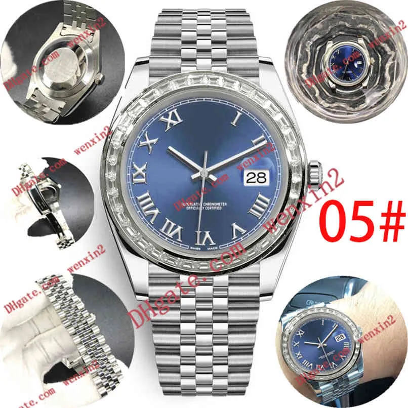 Rectangular diamond mens watch roman numerals Mechanica automatic 41mm yster bracelet Stainless steel bezel waterproof sports Styl1469374