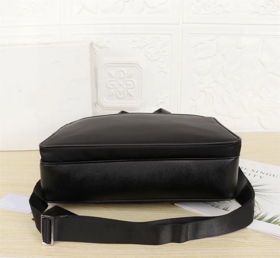 メンズブラック防水ナイロンデザイナーブリーフケースラップトップバッグ大容量クラシックファッションオフィスハンドバッグ206n