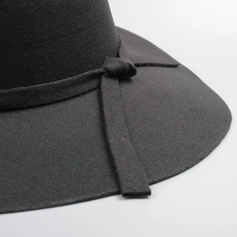Fashion Winter Fedora Hats For Women Hat Vintage Bowler Jazz Top Cap Felt Wide Brim Floppy Sun Beach Cashmere Caps255R