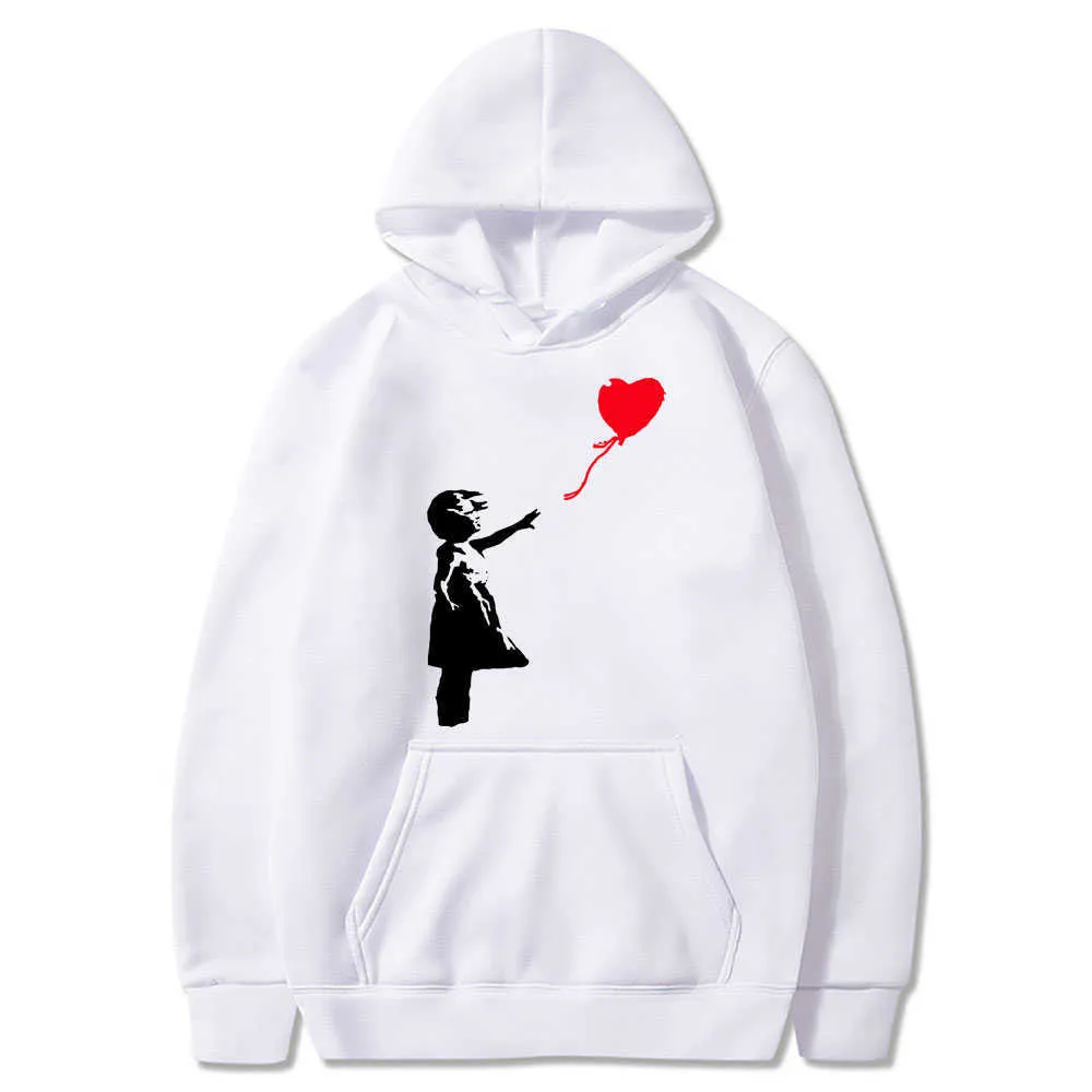 World Peace Hoodies Sweats Hommes / femmes Kcco Ballon Fille Banksy Love Sweat À Capuche À Capuche Printemps Automne Chaud Impression Sweat À Capuche H0823