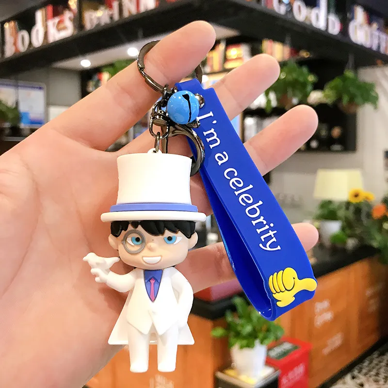Dessin animé créatif détective Conan porte-clés Cosplay Figure Anime porte-clés mignon Couples pendentif porte-clés pour hommes femmes cadeau
