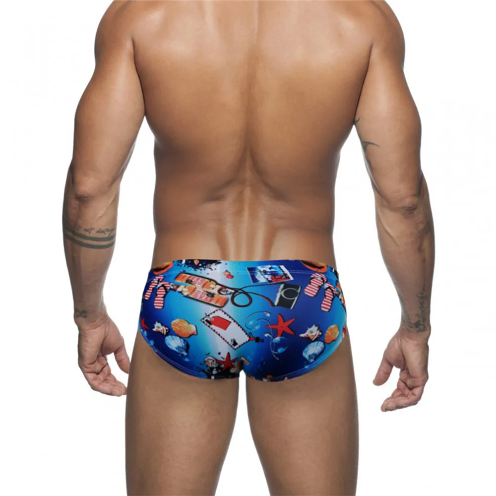 유럽 ​​및 미국 섹시한 패션 브리핑 남자 비치 스포츠 수영 트렁크 푸시 패드 컵 비키니 수영복으로 수영 트렁크