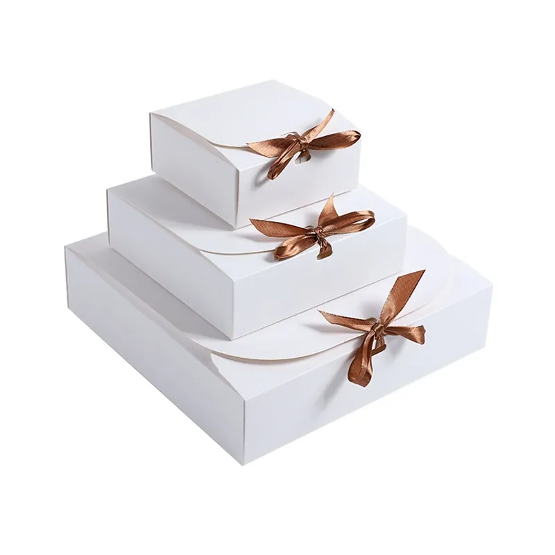 Kraft Papier Arc Cadeau Boîte Emballage Cuisson Blanc Gâteau Boîte De Noël Décor De Mariage Cadeau Boîtes En Carton Articles De Fête