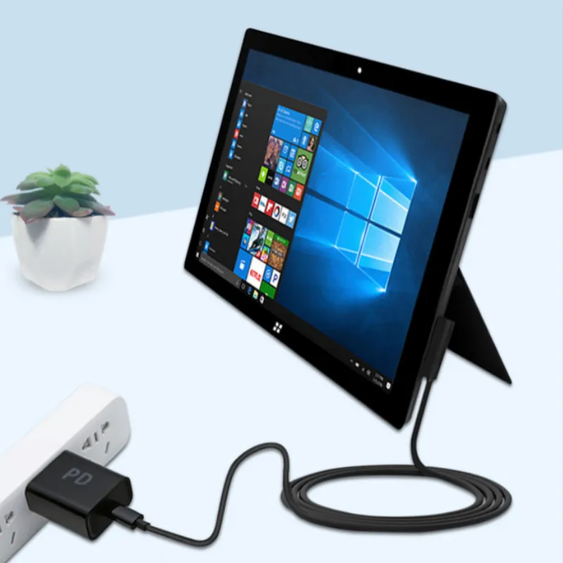 12V PD Carregamento USB Tipo C Fonte de Alimentação Adaptador Carregando Cabo de Cabo de Carregamento para Microsoft Surface Pro 1/2