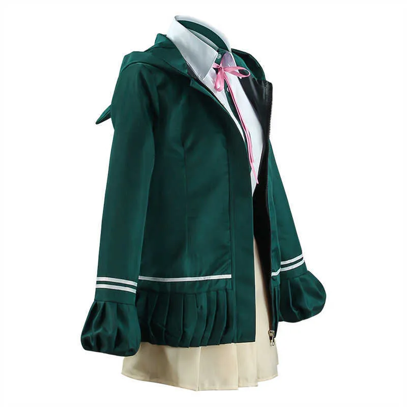 Anime Danganronpa Nanami ChiaKi Cosplay Costume Lycéens Uniforme Veste Jupe Courte Perruque Costume Halloween Costumes Y0913