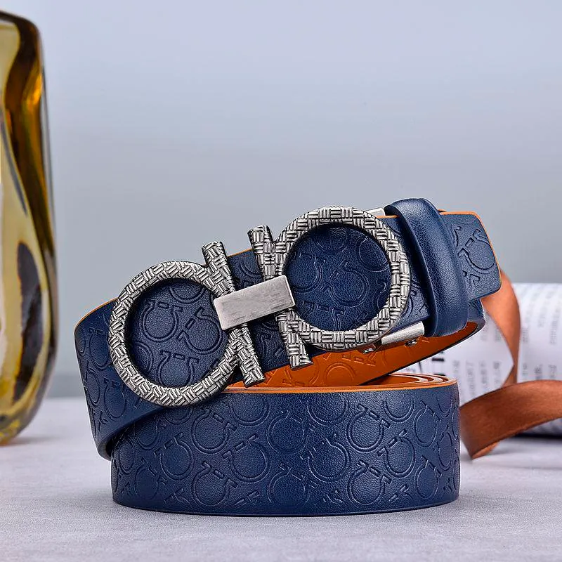 Designers de luxo Cinturão letra dupla fivela de alta qualidade Fashion Classic Largura 3 8cm de couro genuíno Belts Men letra letra waistba259n