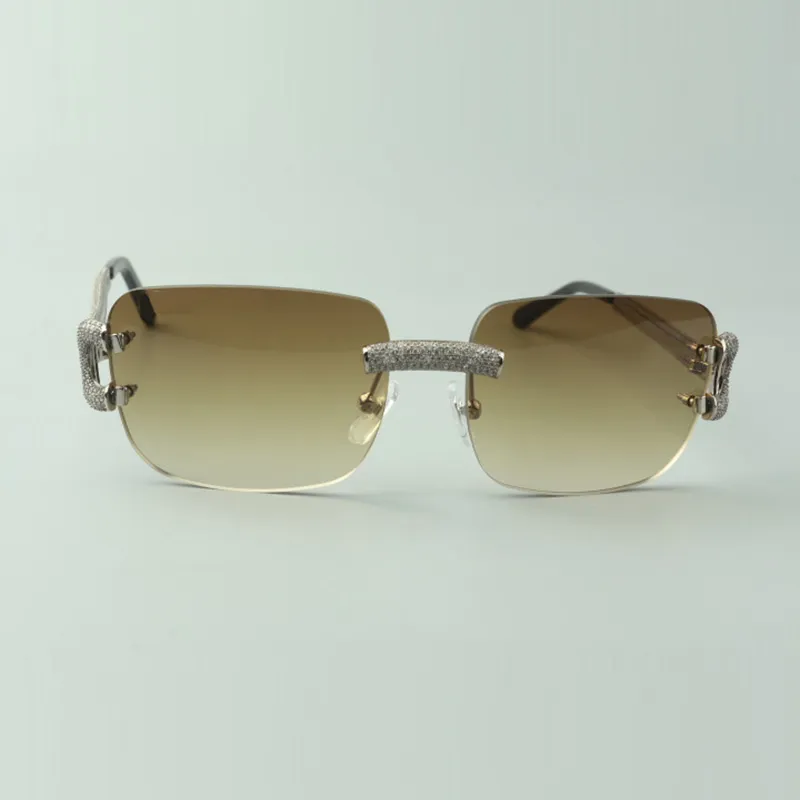 Mikro-donikowane diamentowe okulary przeciwsłoneczne 4193830 z klasycznym soczewkami Rozmiar 56-18-140 mm mostek oczu-temple338o