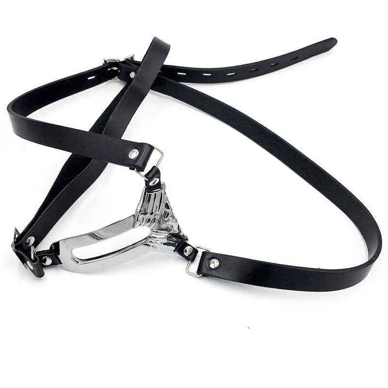 NXYSm bondage Ceinture de chasteté invisible en acier inoxydable pour femme, culotte sexy en cuir, chaîne en métal, culotte érotique, jeux pour adultes, fétiche BDSM 1126