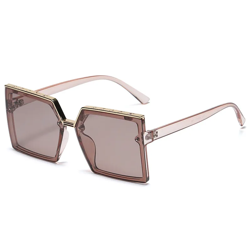 럭셔리 디자이너 남성 여성 대형 선글라스 스퀘어 편광 된 수지 렌즈 남성을위한 풀 프레임 태양 안경 JC7037 Anti UV400