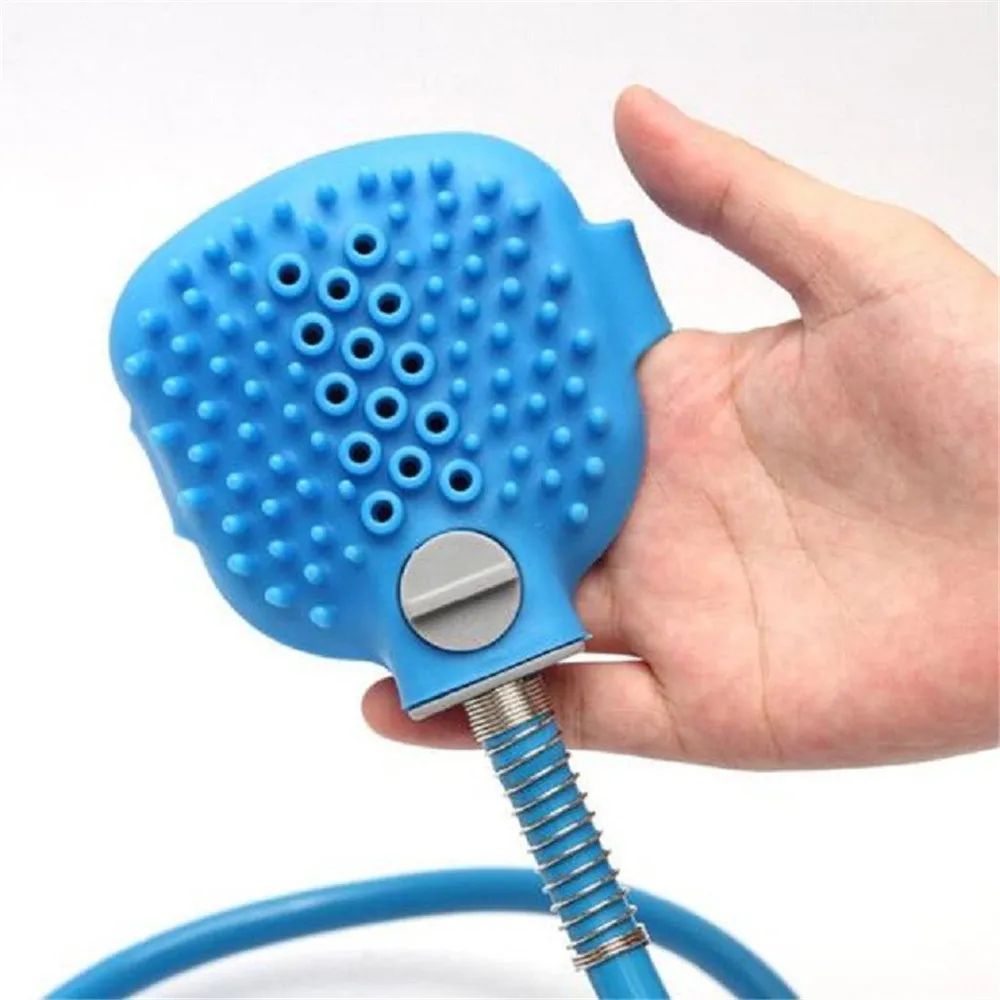 Outil de tête de bain pour chien masseur confortable douche nettoyage lavage pulvérisateur petite grande brosse fournitures de bain pour animaux de compagnie