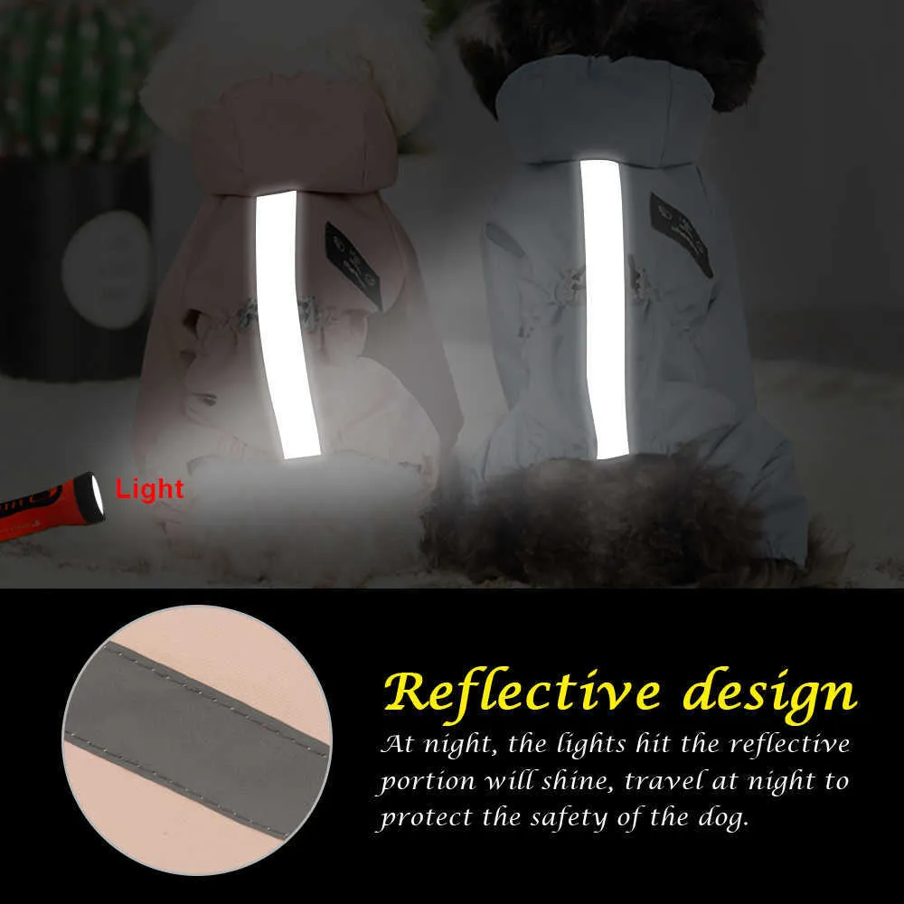 Perro reflectante impermeable impermeable ropa para perros chaqueta cachorro chihuahua mono traje pequeños perros medianos capa de lluvia chaqueta con capucha 211007