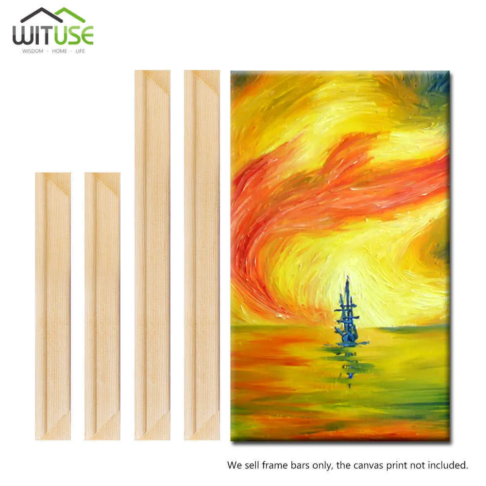 Cadre en bois professionnel civière bandes barres bricolage toile cadre pour peinture prix d'usine huile image pos cadre mur art déco 210611