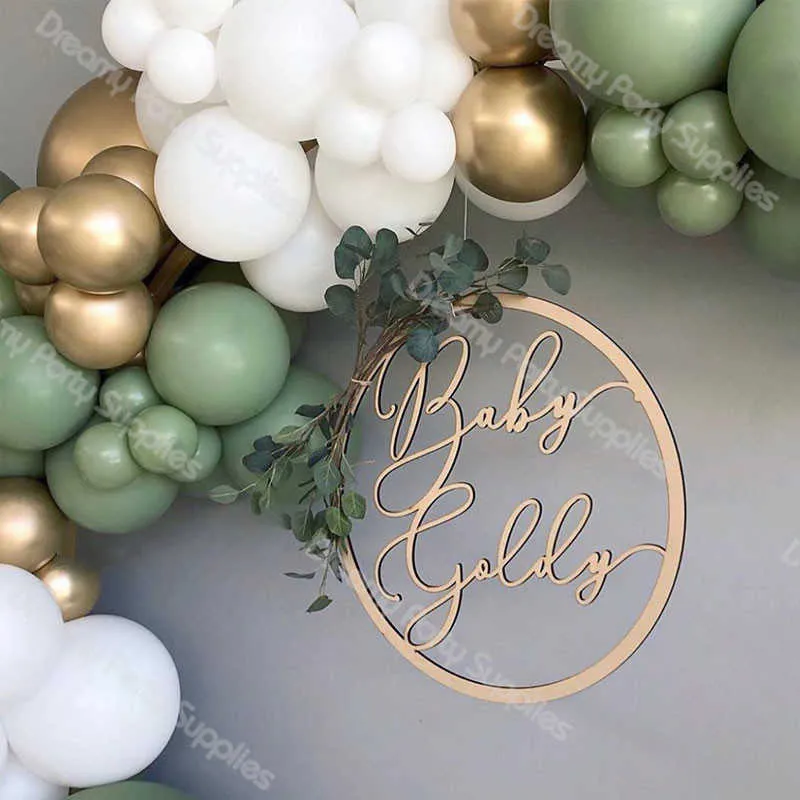 137 stücke Baby Dusche Ballon Garland Arch 12Ft Retro Grün Weiß Gold Latex Luftballons Pack für Geburtstag Party Dekor liefert 210719