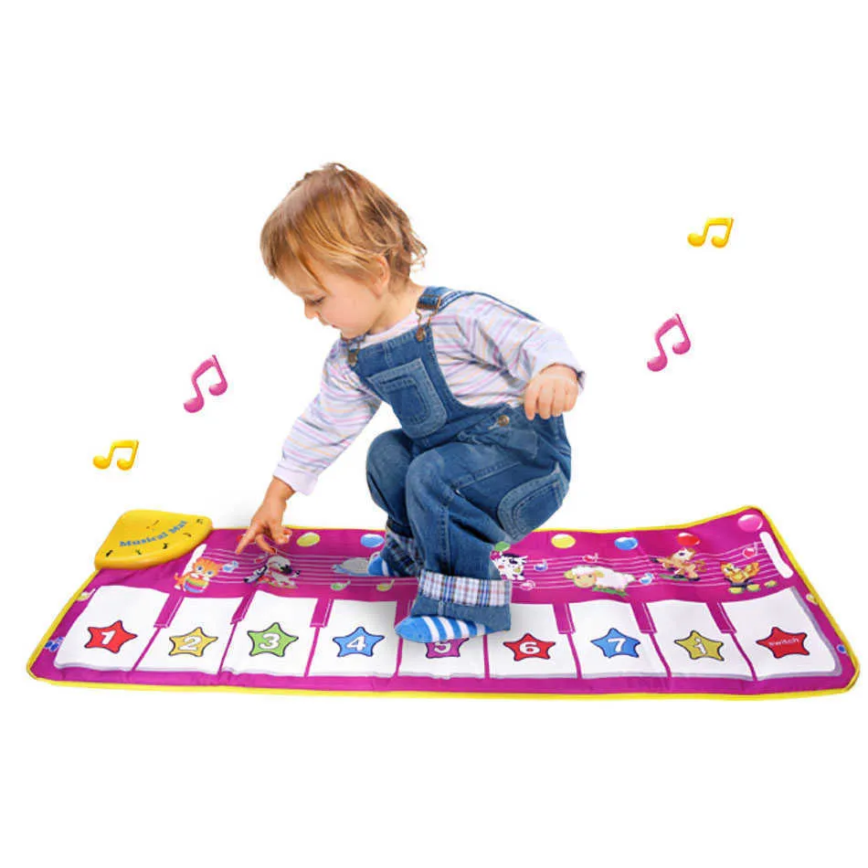 Baby Musical Spielzeug Kinder Große Pädagogische Klavier Spielmatte Kinder Oberfläche Aktivität Entwicklung Boden Teppich Geboren Krabbeln Teppiche 210724