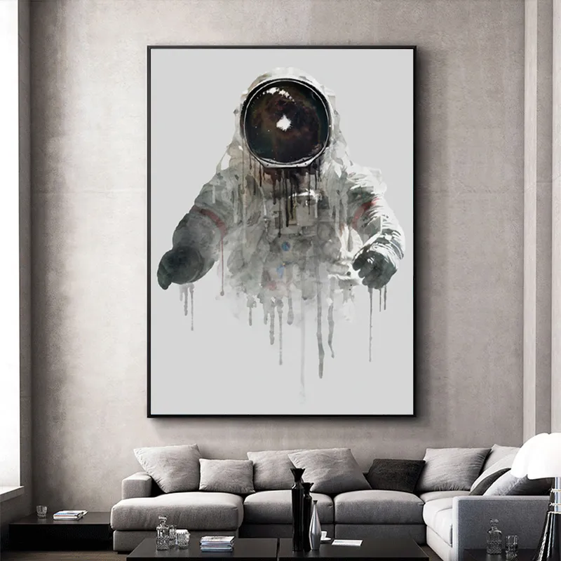 Affiches d'astronaute moderne à l'encre Affiches et imprimés Toile Paintes de toile Images d'art mural pour le salon Décoration de la maison Cuadros no FR9707354