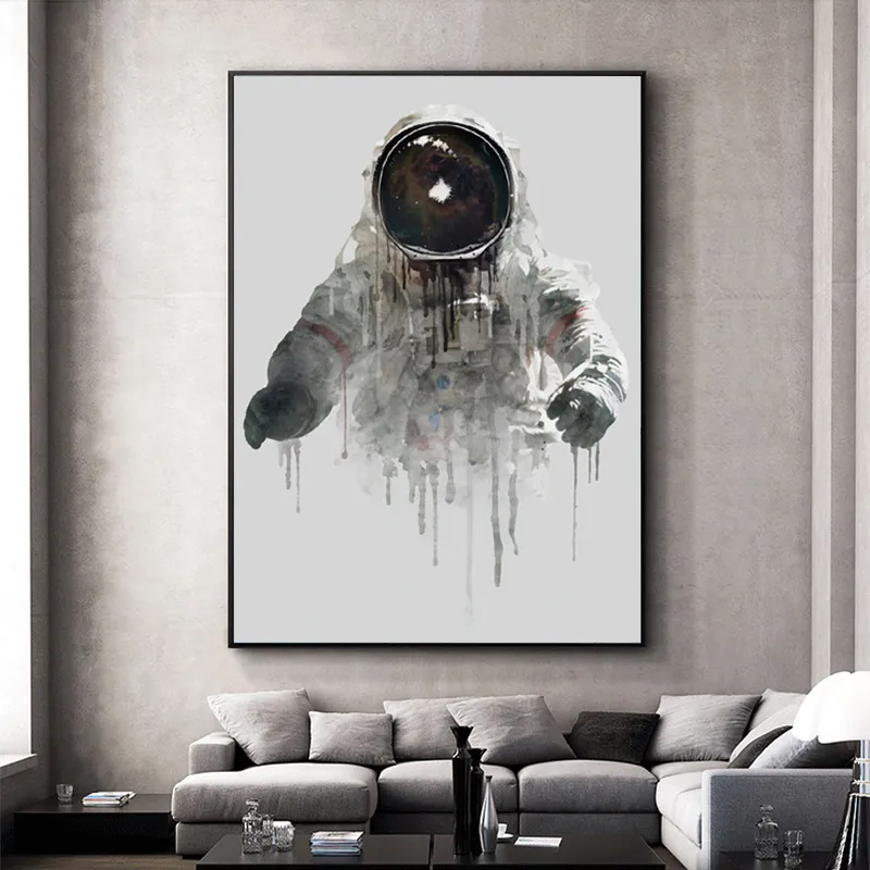 モダンな抽象インク宇宙飛行士ポスターとプリントキャンバスペインティングウォールアート写真リビングルームの家の装飾Cuadros no fr1714208