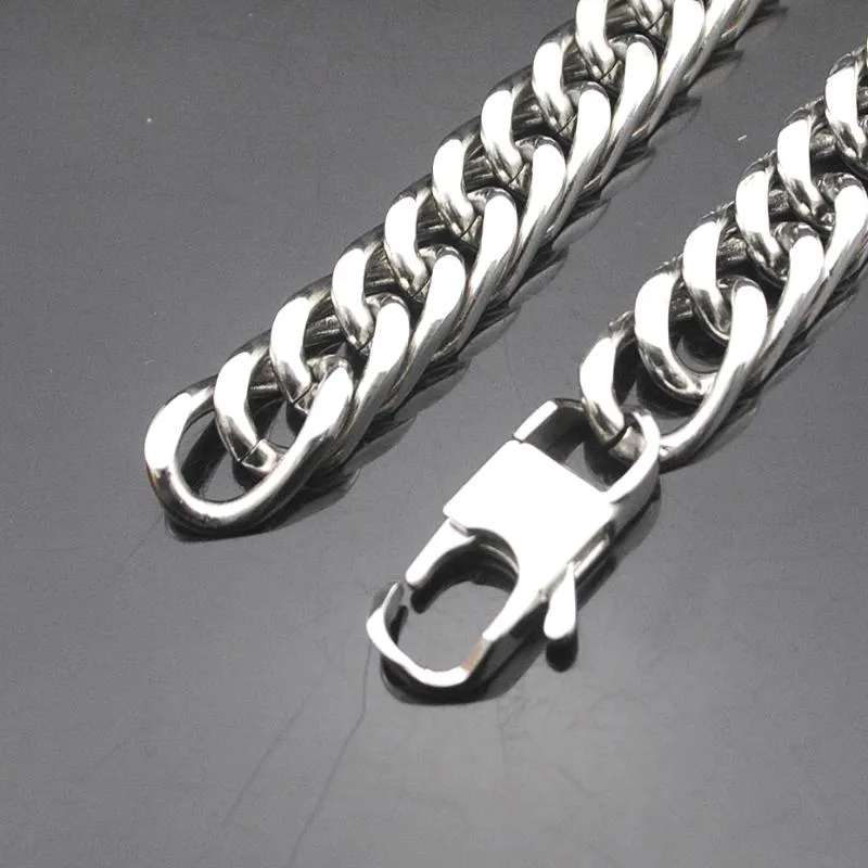 40 45 50 55 60 65 70 90CM collier à maillons en acier inoxydable bijoux 10mm de largeur HZN024 Chains232l