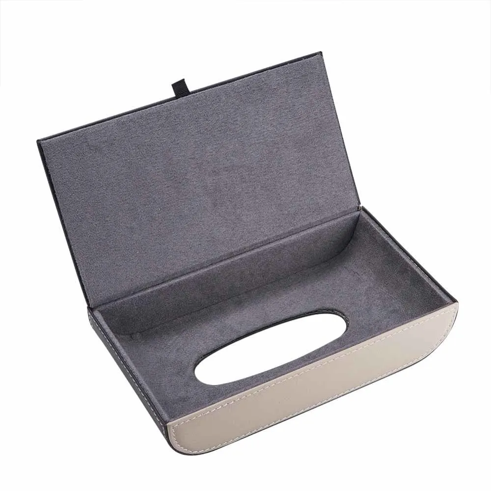Holder Skórzany Dekoracji Wnętrz Przechowywanie Samochodowe Wymienny Papierowy Papierowy Office Office Tissue Box