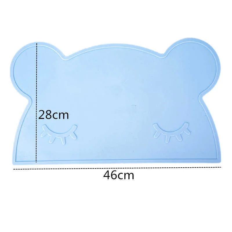 Cartoon Waterproof Silicone Placemat Baby Dinning Table Pads Quality Silica Gel Kids Tableware Mat Large Size BPA Free 211026