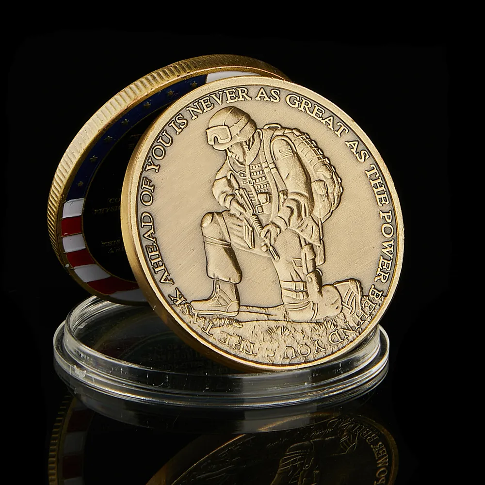 Desafio dos EUA Crie a tarefa da sua nunca é tão grande quanto o poder por trás de você Bronze Sovevenir Army Coin7180657