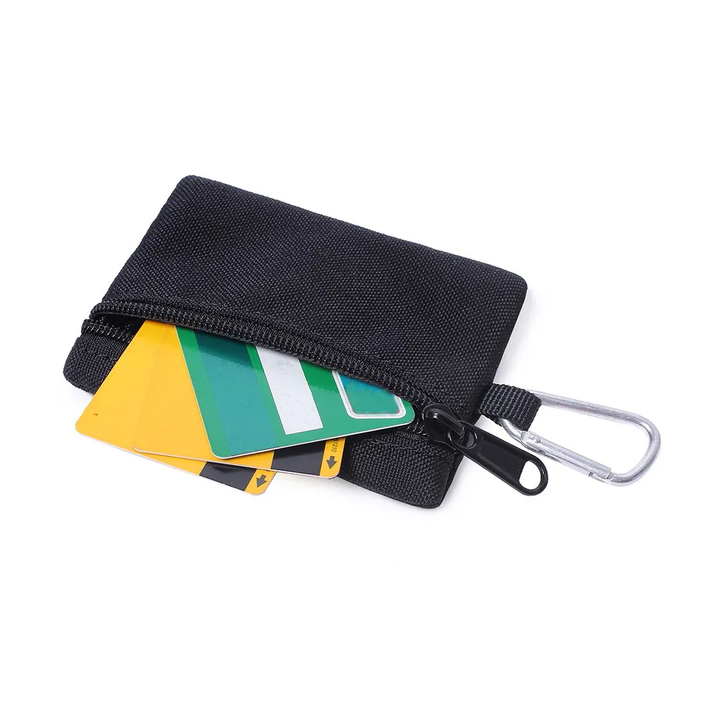 1000D extérieur portefeuille pochette porte-monnaie multifonction porte-cartes sac tactique sport fermeture éclair taille sac avec mousqueton