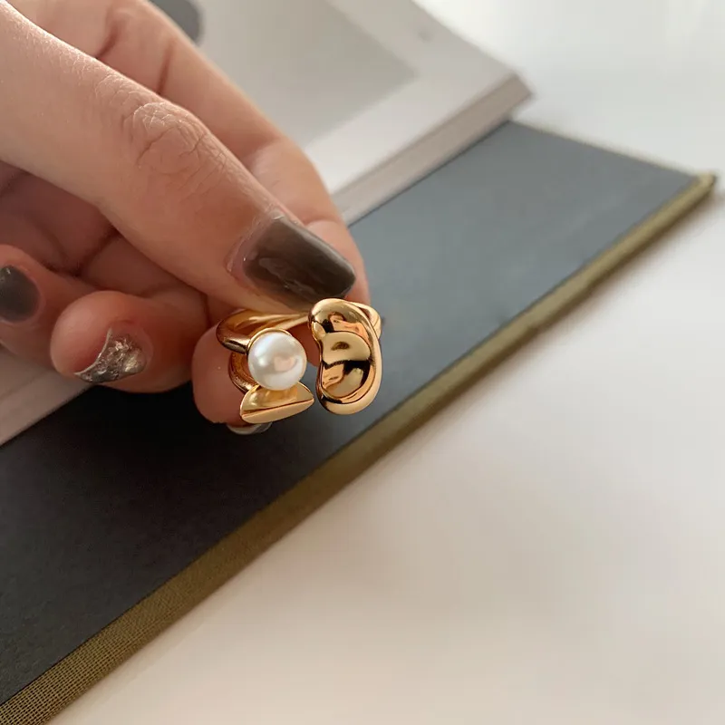 Nuevo anillo de dedo índice Simple geométrico exquisito de Corea temperamento de moda anillo abierto versátil joyería elegante para mujer