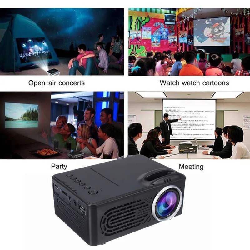 7500 Lumens 1080P HD LED Portable Projecteur 320x240 Résolution Multimédia Home Cinéma Film Beamer Vidéo Théâtre 210609