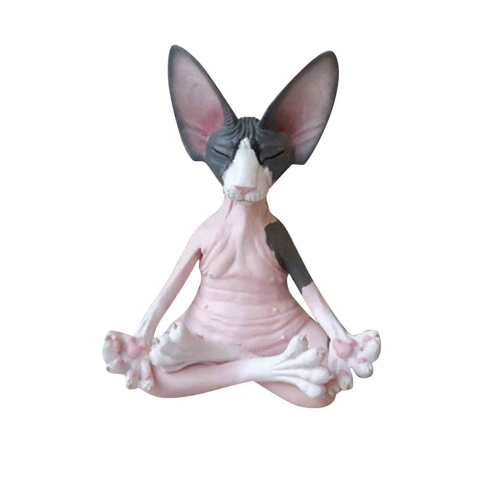 8cm katt meditera staty collectible figurer miniatyr inredning sphynx skrivbord ation djur modell figur hem sfinx 211101