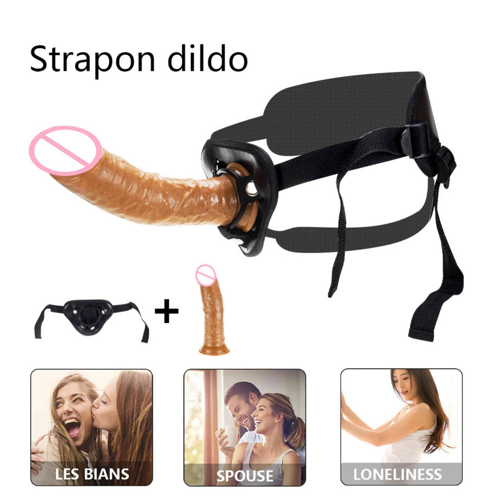 Strapon Realistic Dildo le donne Skin Senno enormi masturbatori del pene Dildos Dildos Assiction Coppa Clitorine Stimolazione Sex Toys5354185