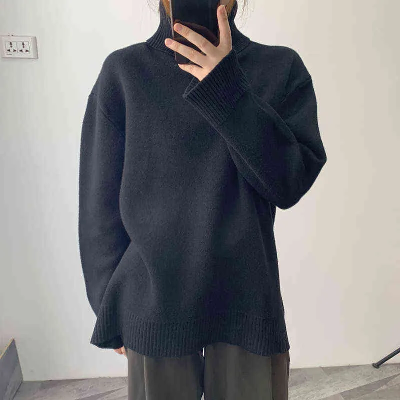 Winter sweater 2021 Korean version of the solid color thick sweater female sweater alpaca long sleeve Y1110