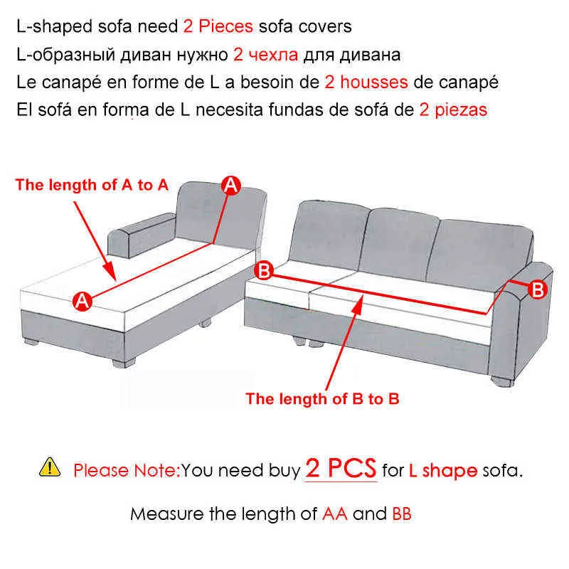 豪華な生地L型ソファーは2個カバー弾性コーナーのカウチスリッコケースをカバーしています