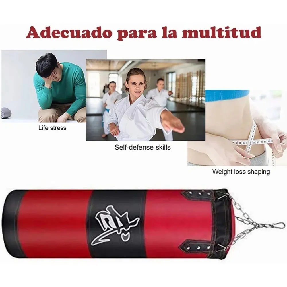 Saco de areia de boxe vazio casa fitness gancho pendurado pontapé saco de boxe treinamento luta karate soco muay thai saco de areia 6111635