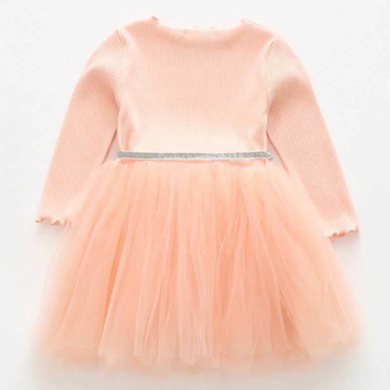Retail lente herfst meisje zoete jurk glitter ster sjerp lange mouw prinses jurken kinderkleding 3-7 jaar AZ1490 210610