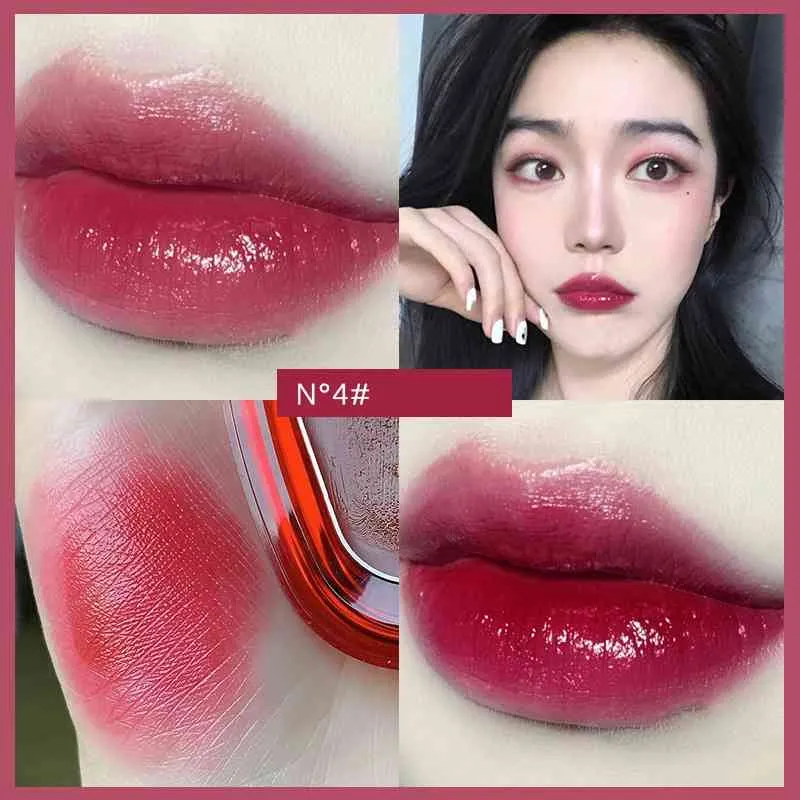 7 färger Sexiga röda stickor Vattenfast fuktgivande glasyrfärg Långvarig non-stick kopp Lip Stick Makeup Koreansk kosmetika