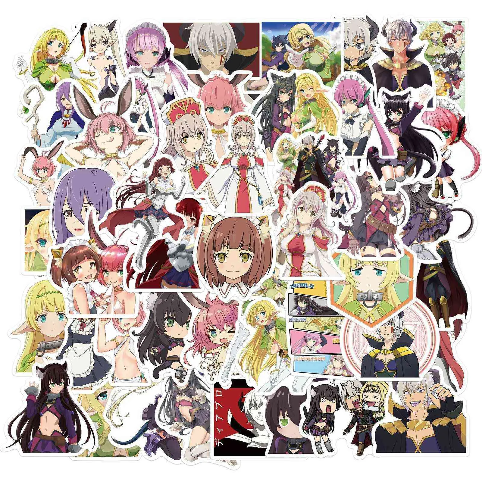 Anime 10/50 stks / pak hoe Japan niet om een ​​demon Lord Stickers voor Kinderen Movie Moto Crapbook Telefoon Laptop Guiter Waterdichte Auto