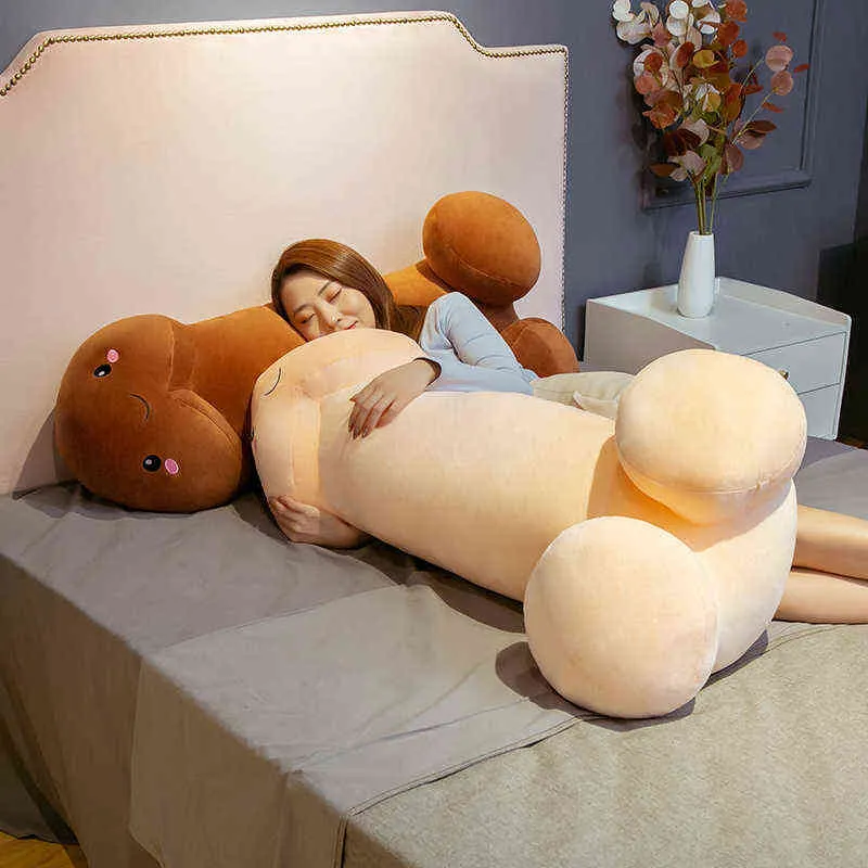 100 cm carino lungo pene giocattoli di peluche cuscino sexy peluche ripiene cuscino divertente simulazione bella bambola regali kawaii la fidanzata Y211119