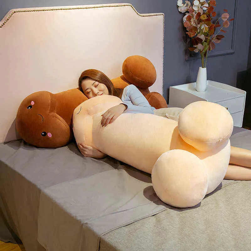 100 cm Sevimli Uzun Penis Peluş Oyuncaklar Yastık Seksi Yumuşak Oyuncaklar Dolması Komik Yastık Simülasyonu Güzel Bebek Kawaii Kız Arkadaşı için Hediyeler Y211119