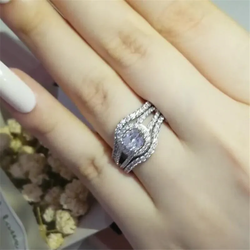 2022 Choucong Brand Wedding Pierłówki luksusowa biżuteria 925 srebrne okrągły cut biały topaz cz diamentowe kamienie wieczne impreza WOM262I