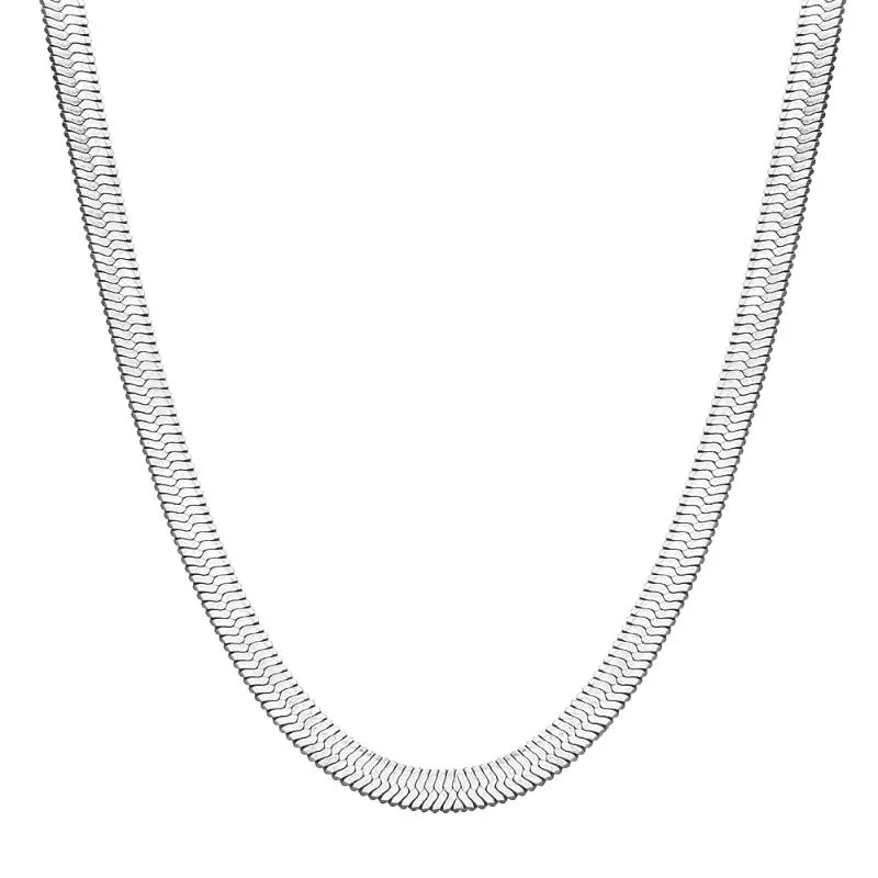 Breedte 4 mm roestvrijstalen platte ketting voor vrouwen gouden filmachtige slangenketting choke dames cadeau sieraden verschillende lengte hele kettingen335g