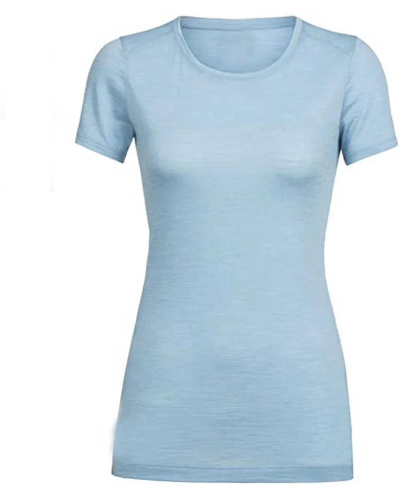 Womens Merino Wool Short Sleeve T Shirt Base Layer 100% Merino Wool Women's Base Layer Short Sleeve T-Shirt USA Plus Size S-XXL Y0621