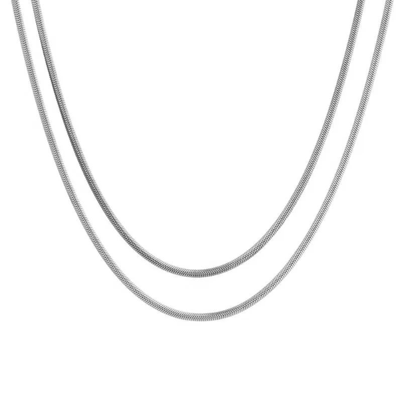 Colliers pendants Collier de serpent à double couche de luxe avec chaîne lisse de 120 cm en tant que fashion dame cadeau293p