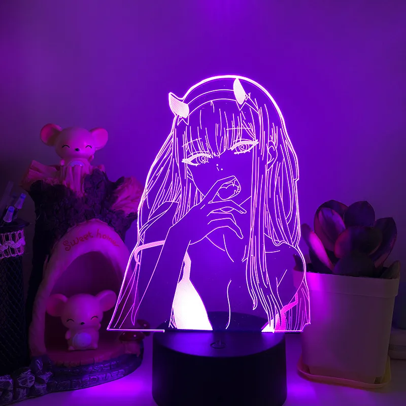 Franxx Zero의 달링 2 002 3D LED Illusion Night Lights ANIME LAMP 조명 크리스마스 선물 9805693