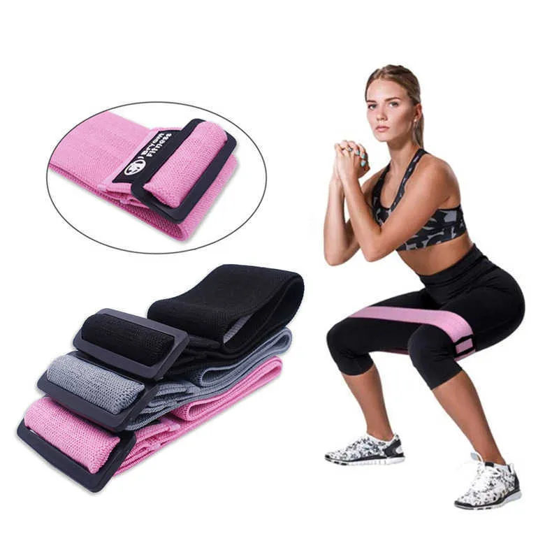 Réglable Heavy Duty Tissu Bande Hip Booty Boucles De Résistance Ensemble pour Femmes Yoga Home Workout Crossfit Core Strength Fitness H1026