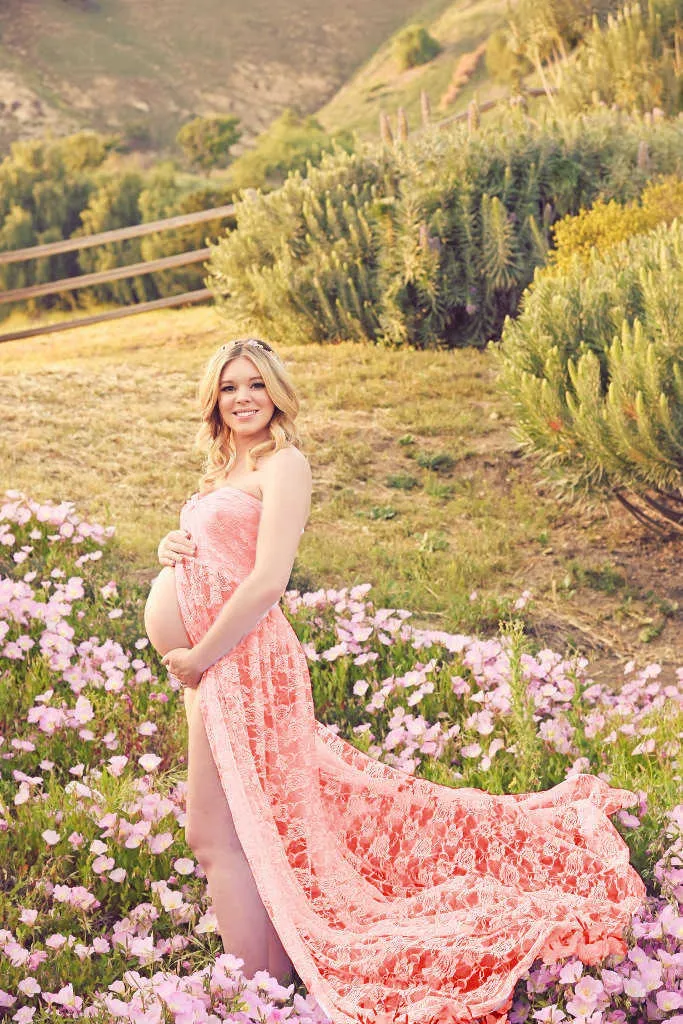 Кружева длинные хвостовые платья для беременных фотосъемки беременная фотография реквизиты Maxi платья для женщин одежда беременности x0902